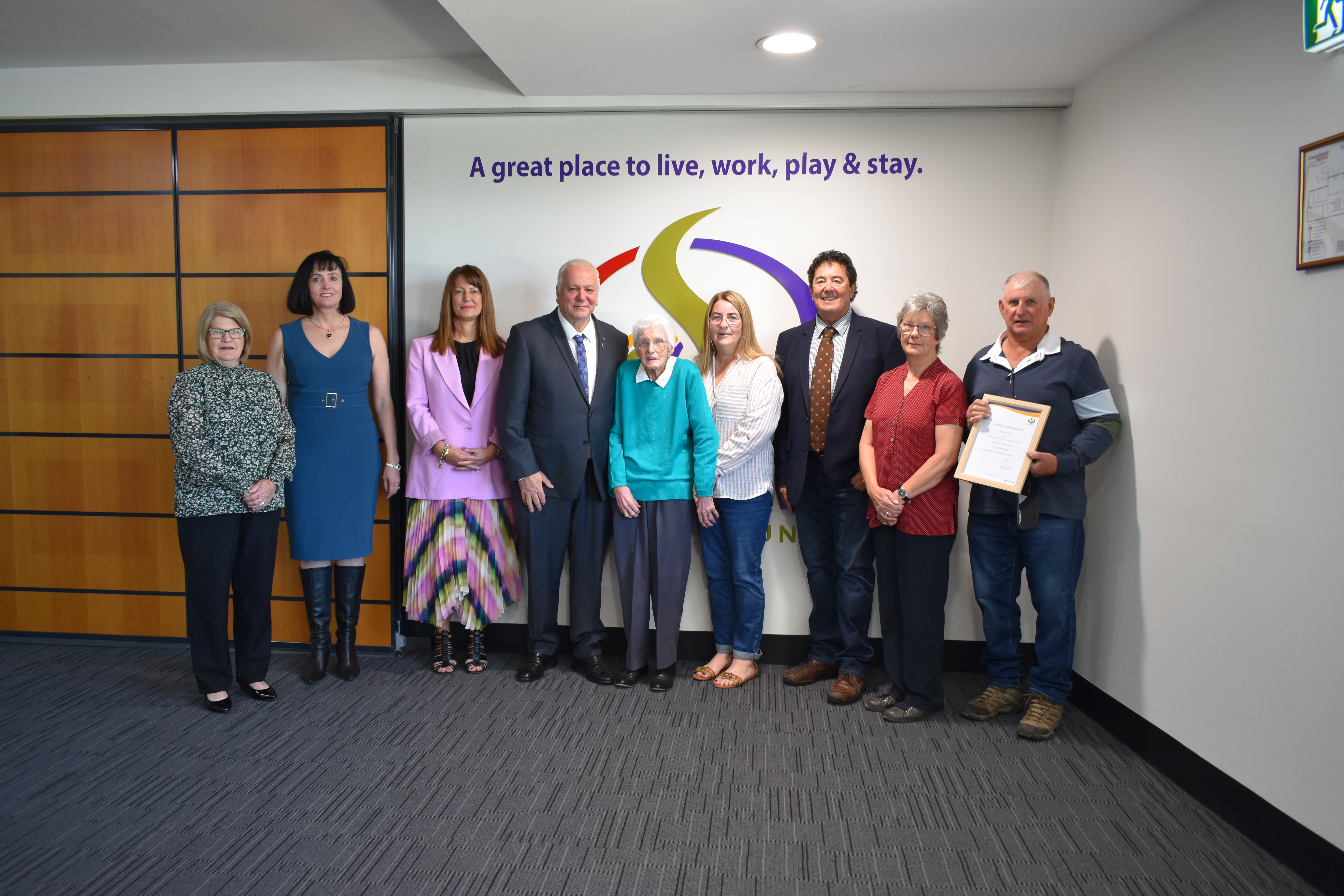 IMAGE - Ted Thompson's family in attendance at the Volunteer Recognition - 28 September 2023