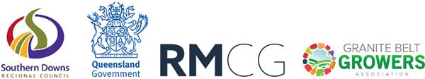 SDRC, Queensland Governement, RCMG, and Granite Belt Growers Association Logos