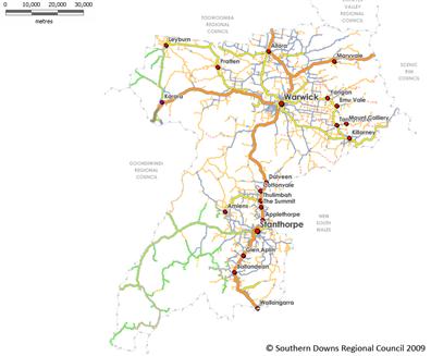 Location of townships in Region