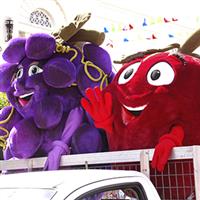 Apple and Grape Harvest Festival mascots Bella and Jonno at the Festival